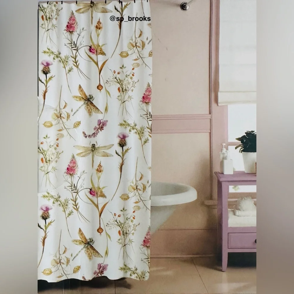 🎁Art House Shower Curtain -Dragonfly Opal Shower Curtain - 100% Cotton - 72”x72”